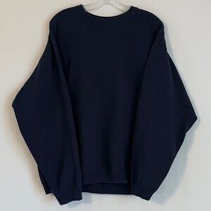 Vintage 90’s Y2K Plain/ Blank Navy Heavyweight Sweater